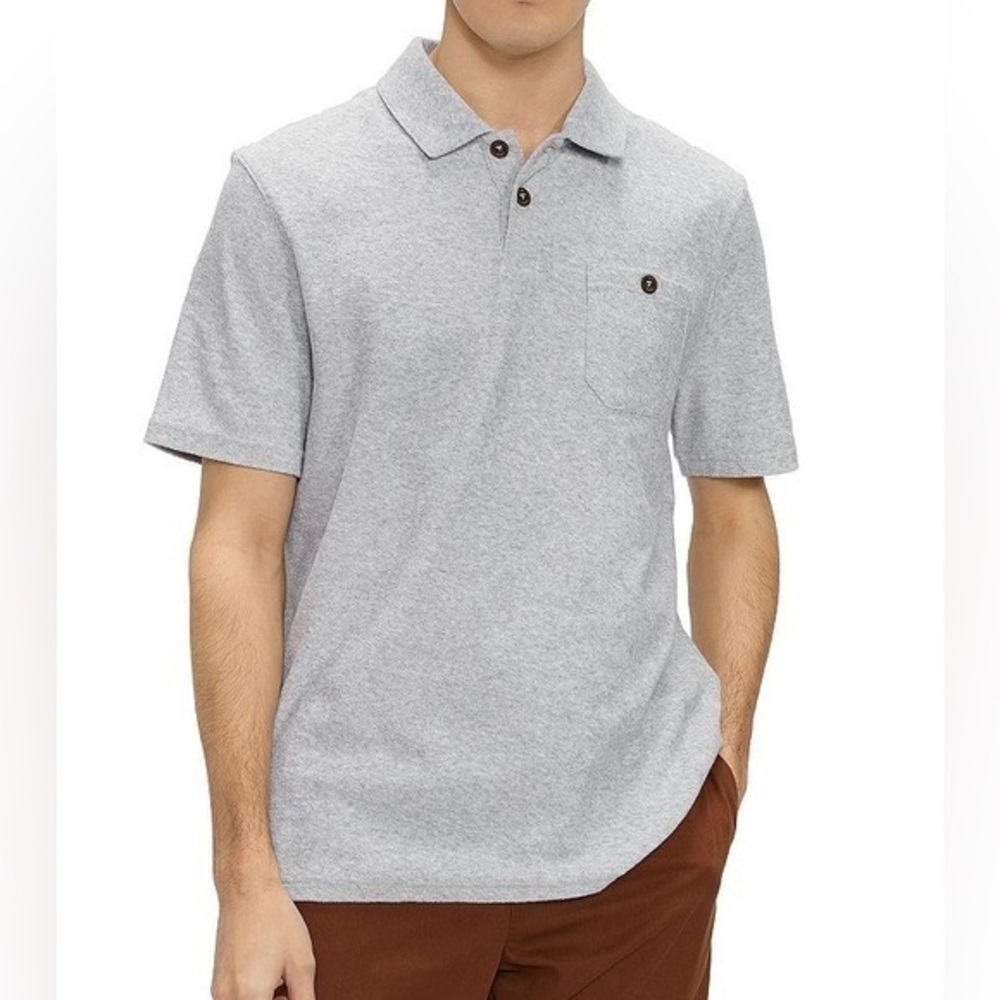Ted Baker Terry Cloth Polo Gray Size Large
